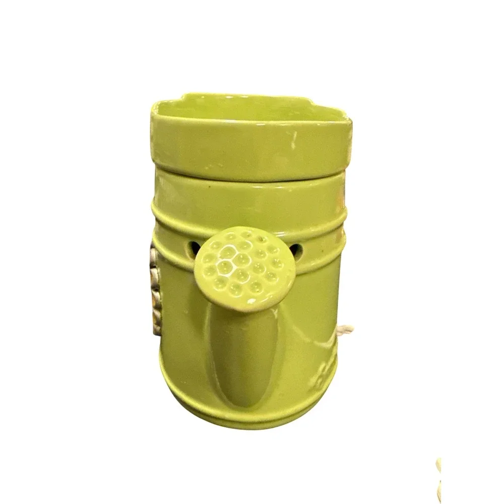 Scentsy Watering Can Wax Warmer OS Green Sunflower Electric Ceramic Decor
